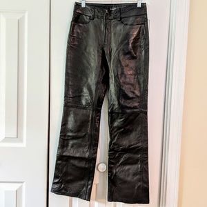 Banana Republic black leather pants flare sz 0